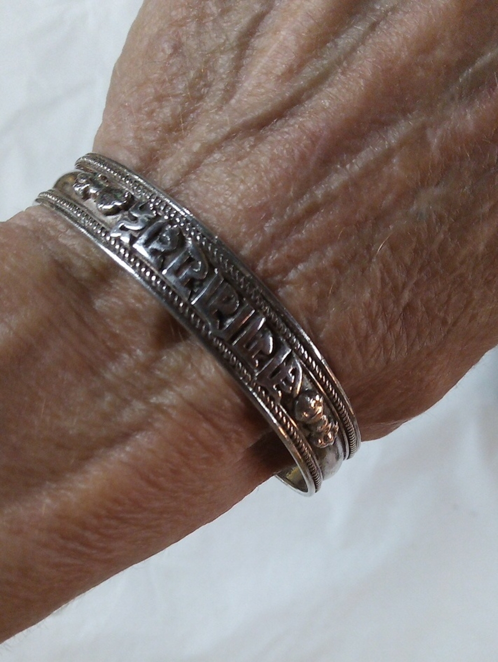 Tibetan Buddhist Mantra Cuff #A528